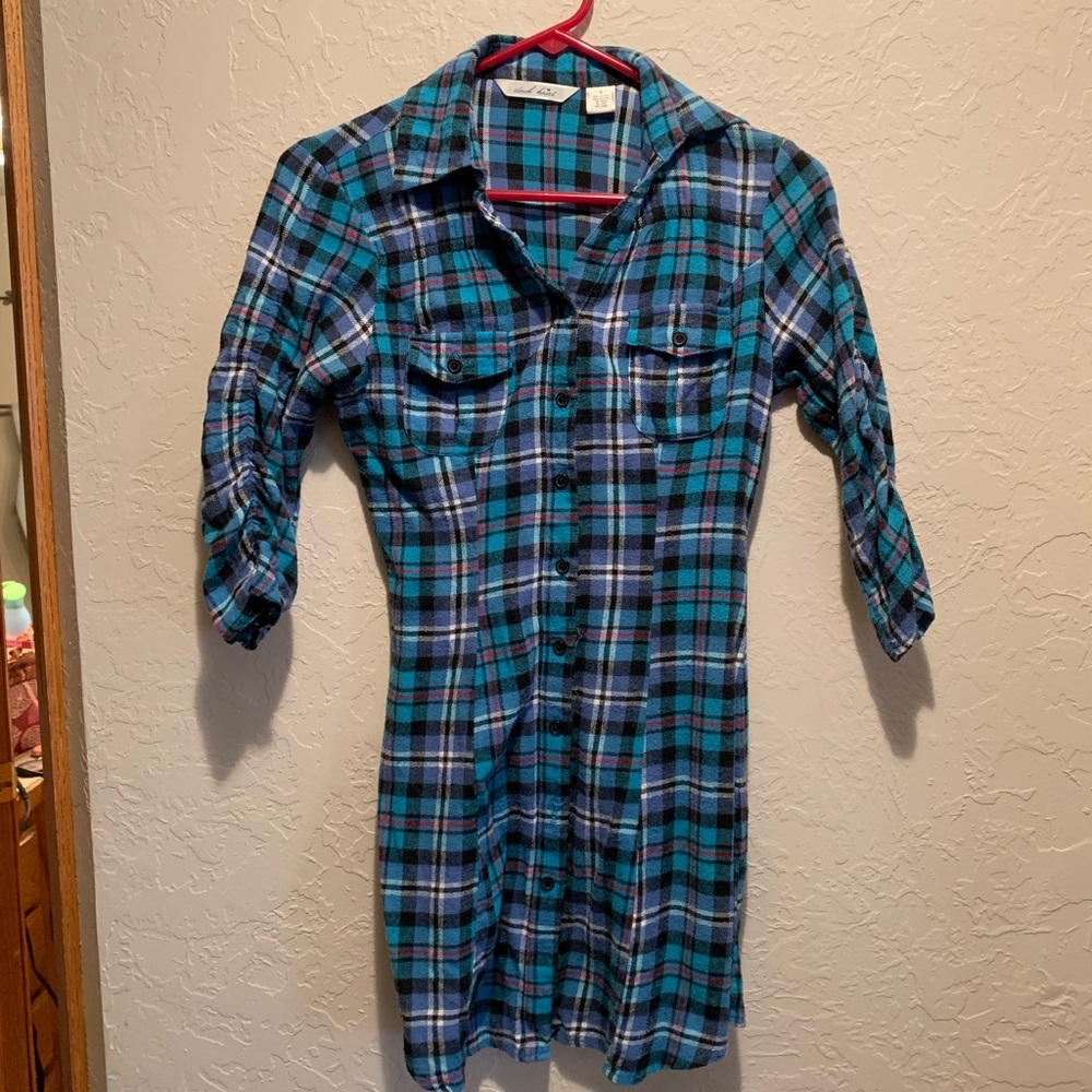 JUNIORS FLANNEL DRESS